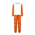 thumbnail image 4 of Family Holiday Spooky Halloween Pajamas Set Long Sleeve Crewneck Shirt and Pants Pumpkin Face Print Loungewear Outfits, 4 of 4