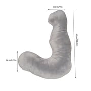 Seahorse Contoured Support Pillow, Soft Gray - Full-Body Pillow for Pregnancy, Back Pain Relief and Relaxation