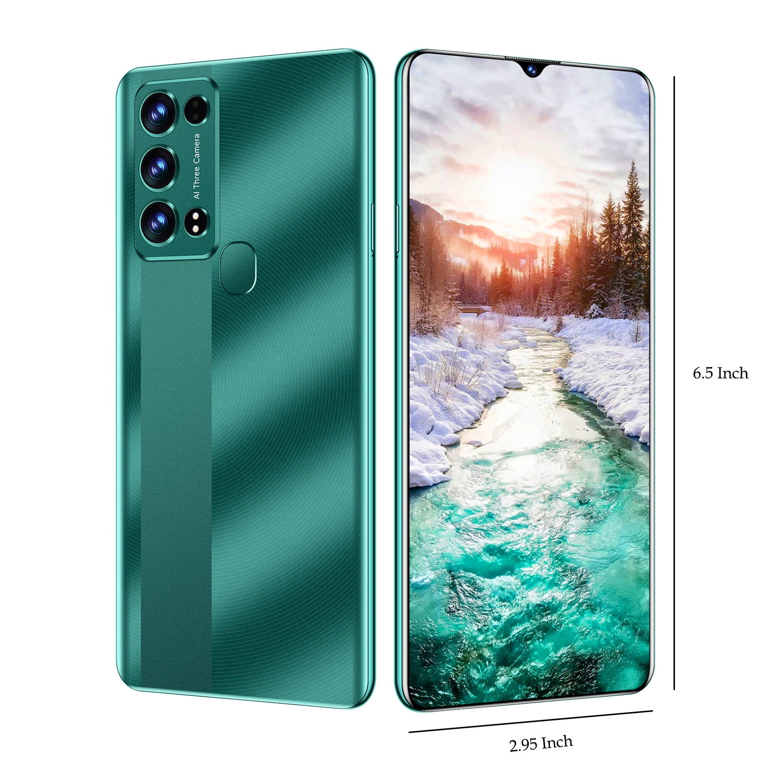 Kyusrd Smart Phone,android 10.0 System Smartphone HD Full Screen Phone, SIM Unlocked Smart Phone,3GB RAM+64GB ROM,6.53 Inch Cellphones Mobile Phones