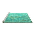 thumbnail image 2 of Ahgly Company Machine Washable Indoor Round Medallion Turquoise Blue Traditional Area Rugs, 8' Round, 2 of 4