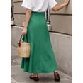 thumbnail image 6 of OYYN Women's A-Line Asymmetrical Ruffle Hem Tie Waist Maxi Skirt, 6 of 6
