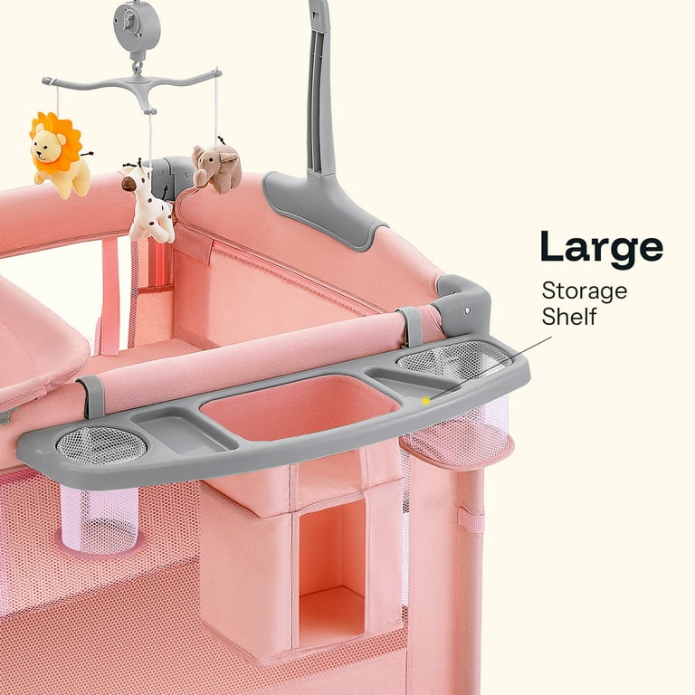 HARPPA 5 in 1 Portable Baby Playard Bassinet with Changing Table