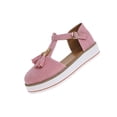 thumbnail image 2 of Zapatos de plataforma en forma de T hueca Baotou con borlas de verano, sandalias con hebilla de gamuza Wmkox8yii  shjk4889, 2 of 8