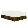thumbnail image 1 of The Great American Store- 3 Side Coverage Ruffle/Gathered Bed Skirt with 15 Inch Drop Length (Expanded Queen, Solid Taupe) 1800 Series Brushed Microfiber - Covers Bed Legs and Frame, 1 of 3