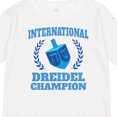 thumbnail image 4 of Inktastic Dreidel Champion Hanukkah with Blue Laurels Boys or Girls Long Sleeve Toddler T-Shirt, 4 of 5