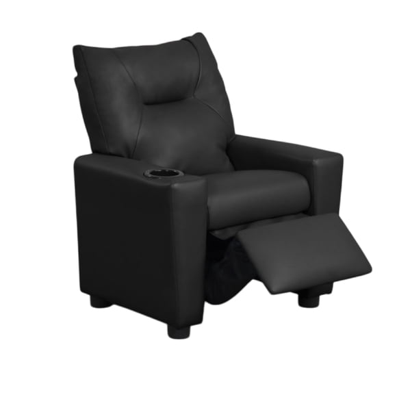 Sillón Reclinable Infantil Benzara Chang en Cuero Sintético Negro