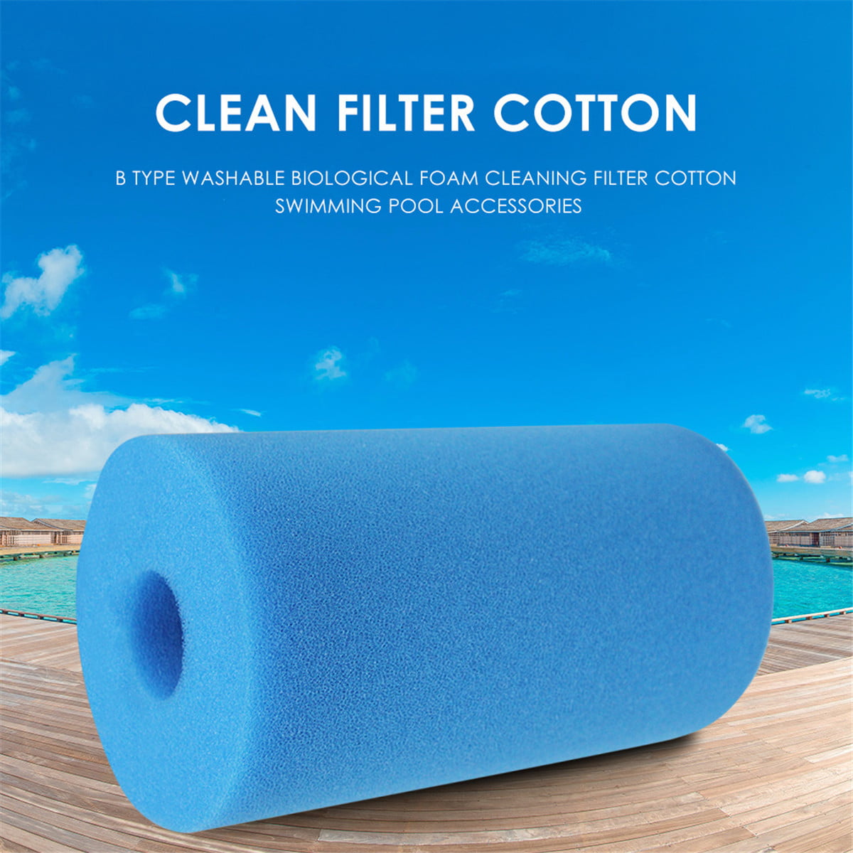 Details about   For Intex Type B Reusable Washable Swimming Pool Filter Foam Sponge Cartridge 