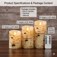 thumbnail image 3 of Comenzar Flameless Candles Birch Bark Texture, Flickering Flame Battery Operated LED Candles, Electric Plastic with Remote Timer for Home Decor, Rustic Wedding Centerpiece, Gift Set of 3, 3 of 4