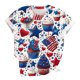 thumbnail image 4 of Tops de Ajuste Suelto para las Mujeres Sudadera Casual Impresa Manga Corta Cuello Redondo Superior, Poliéster, 4 of 7