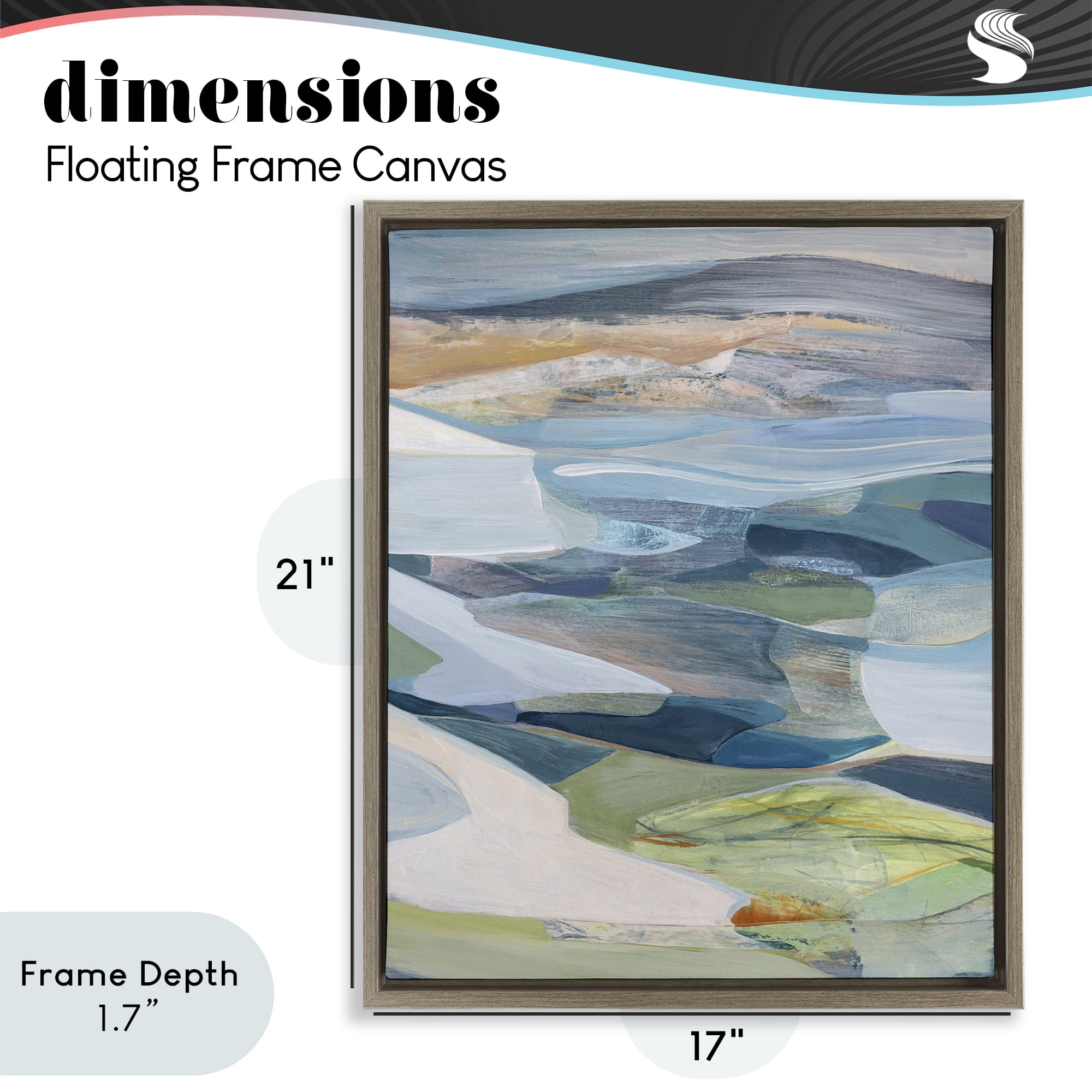 Stupell Industries Shifting Horizons Distortion Brown Framed Floater Canvas Wall Art, design by Farren Lee
