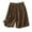 Coffee, variant on cfhntfmh Linen Shorts for Women Summer High Waisted Flowy Wide Leg Cotton Shorts Casual Solid Color Baggy Shorts