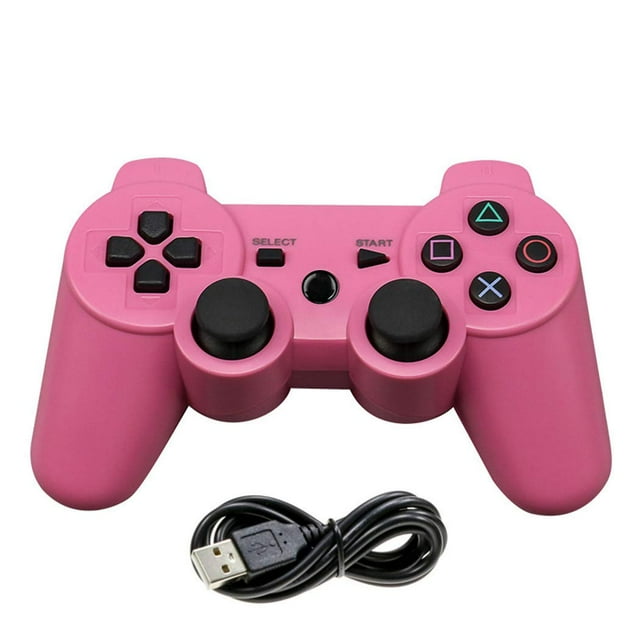 XYCCA Wireless Game Controller for PS3 Game Pad with USB Charging Cable - (pink)