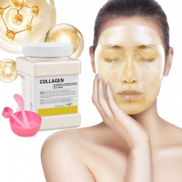 Truvenum Jelly Mask Powder para faciales profesional – Colágeno reafirmante e hidratante máscara facial cuidado de la piel antienvejecimiento se desvanece marcas de acné máscara de hidrojelly Peel Off