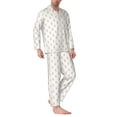 thumbnail image 2 of Vsdgher Anchors Mens Pajama Set, Soft Warm Long Sleeve Sleepwear, Cozy Button-Down Pjs for Men-Small, 2 of 7