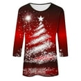 thumbnail image 5 of gakvbuo Christmas Sweatshirt For Women Funny Christmas 3/4 Sleeve Work Business Blouse Tunic Tops Crewneck Sports TShirts Pullover Sweatshirt For Women Gifts for Christmas, 5 of 5