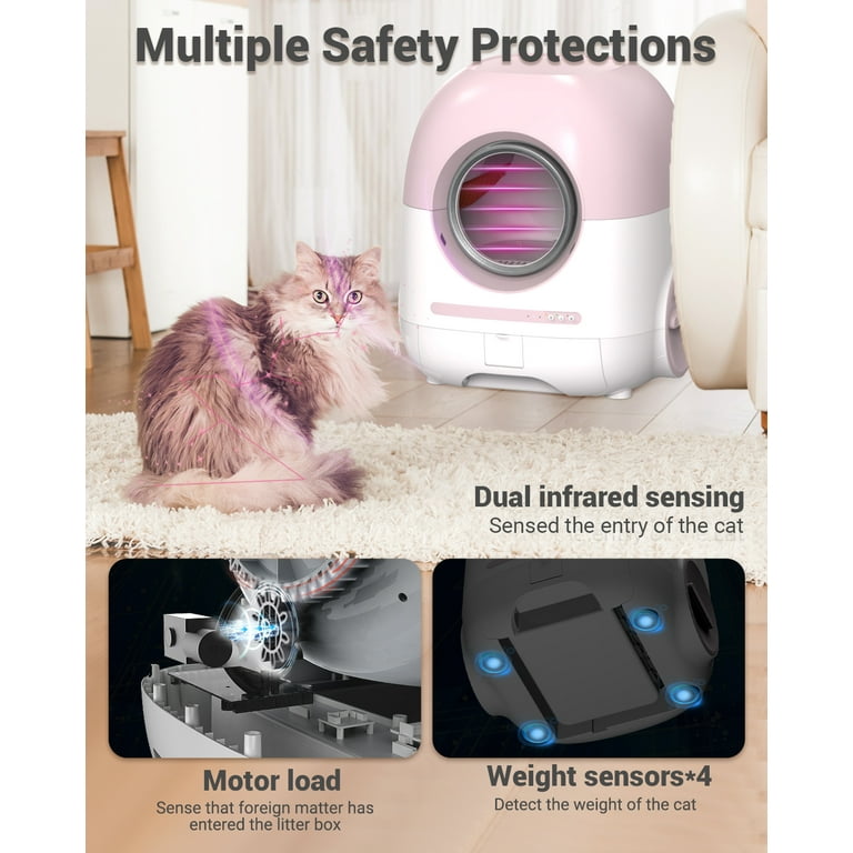 Automatic Cat Litter Box Self Cleaning for Multiple Cats 2.4G 5G