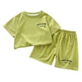 thumbnail image 3 of Fesfesfes 3T Boys Clothes Short Sleeve Set Summer Korean Shorts T Shirt Childrens Summer Short Sleeved Round Neck Top/Shirt Set, 3 of 4