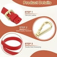 thumbnail image 3 of Uxcell 0.6" Genuine Leather Purse Strap for Bag (Bright Red, Gold Buckle), 3 of 6