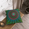 thumbnail image 3 of Velvet Decorative Throw Pillow Covers Set of 2, Soft Square Cushion Cover with Invisible Zipper Purple Spiral Mandela Printing, 18"x18", 3 of 7