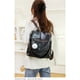 thumbnail image 5 of Mochila para Mujer (Negro, con Adornos de Bolas de Piel), Mochila para Mujer de PU, Bolso de Viaje de Cuero antirrobo Impermeable con Cremallera Oculta para Mujer, 5 of 5