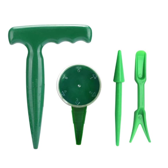 Set de Herramientas de Jardín cozyou 4 Piezas Dispensador Ajustable de Semillas