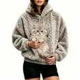 thumbnail image 1 of Kangaroo Pouch Hoodie Comfy Kangaroo Pouch Sweatshirts Fleece Kangaroo Pocket Sweatshirt Big Size Front Dog & Cat Carrier Sweatshirts, 1 of 5