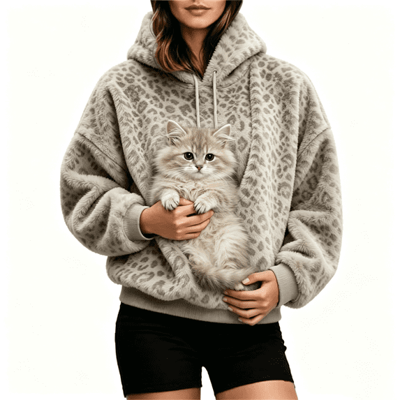Kangaroo Pouch Hoodie Comfy Kangaroo Pouch Sweatshirts Fleece Kangaroo Pocket Sweatshirt Big Size Front Dog & Cat Carrier Sweatshirts