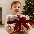 thumbnail image 4 of Holiday Christmas Fleece Throw Blanket- 60 x 50 Plush Red Green Gingerbread Men Candy Cane Tree Snowflake Star Design Accent for Sofa Couch Chair Bed or Dorm, 4 of 4