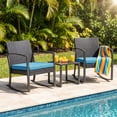 thumbnail image 5 of Homall Patio Furniture Set Outdoor Rocker All Weather PP Rocking Chair with Cushion Set of 3, Blue, 5 of 7