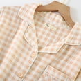 thumbnail image 6 of Lixiuxyad Button down Pajama Set Double Layer Gingham Pajama Set For Women Lightweight Summer Sleepwear & Homewear Stylish And Comfortable Loungewear, 6 of 6