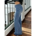 thumbnail image 4 of EMMIOL Women's Mid-High Waist Stretchy Flare Bell Bottoms Jeans Y2K Vintage Washed Bootcut Denim Pants for Casual,Streetwear, 4 of 6