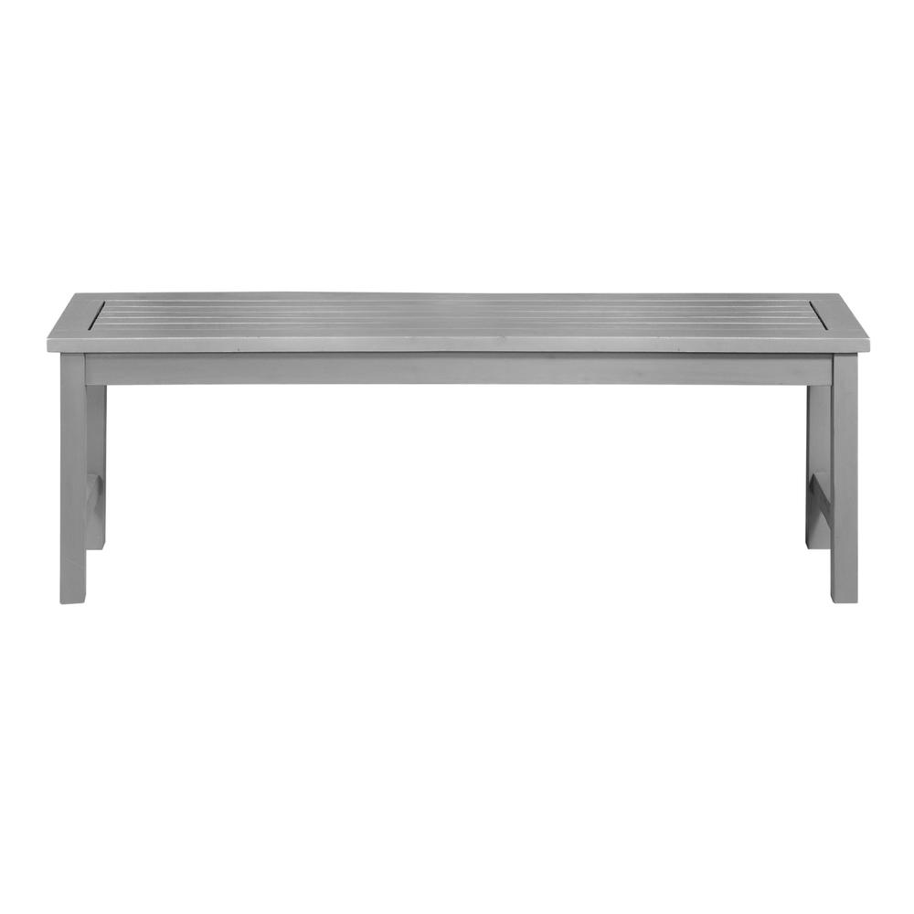 Solid Acacia Wood Patio Outdoor Dining Bench Grey Wash
