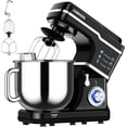 thumbnail image 1 of 7.5 QT Stand Mixer, 10-Speed Tilt-Head Electric Dough Mixer with Stainless Steel Bowl, Includes Dough Hook, Wire Whisk, and Beater, with Splash Guard for Home Cooks, Silver/Black, 1 of 6