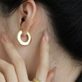 thumbnail image 3 of MISS RIGHT Hoop Earrings 14K Gold Plated Hoop Earrings for Womens Earrings, Unique & Safe Small Hoop Earrings, Thick Chunky Gold Hoop Earrings, Nickel Free 14K Gold Plated Earrings, 3 of 6