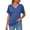 Blue, variant on YOUSNH Women's Short Sleeve T Shirts Fashion V Neck Oversized Loose Tops Solid Casual Blouses Womens Tops 2024 Blue M