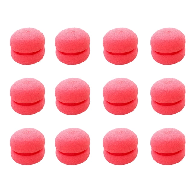 EeaseCA 12 Pcs Éponge de Mode Rouleau Éponge Bouclage Boule à Cheveux Outil Créatif de Coiffure Permanente (Rouge)