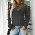 thumbnail image 4 of Hvyesh Womens Strappy Cold Shoulder Tops Casual Rhinestone Cut Out T Shirts Long Sleeve Crewneck Sparkle Blouse, 4 of 4
