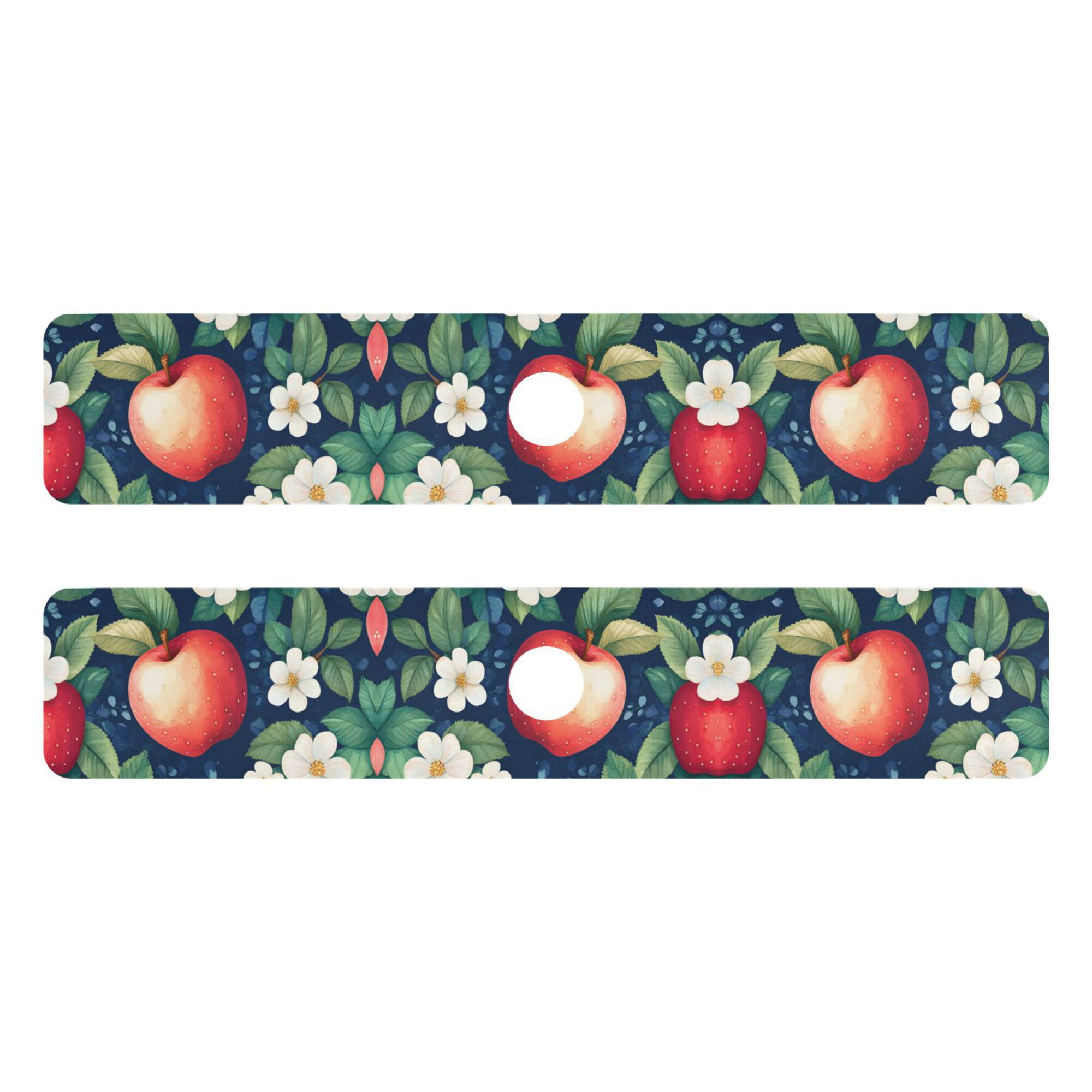Yayeee Faucet Mat for Kitchen Sink 30" Diatomite Long Splash Guard Pad, Blue Apple Pattern, 2 Pack