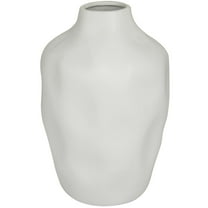CosmoLiving by Cosmopolitan 14" Abstract Faceted White Ceramic Vase