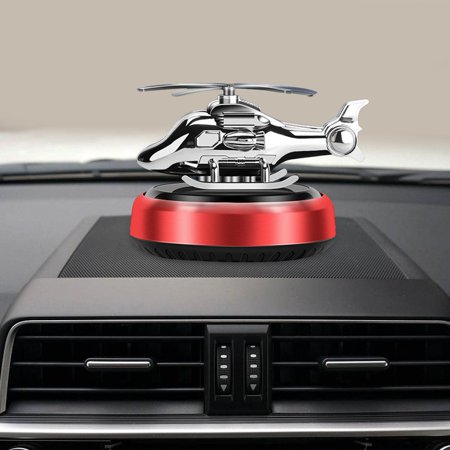 Helicopter Car Air Essential Oil Diffuser for Women Girls Solar Energy Perfume Diffuser for Desk Car Interior Decoration Accessory Red