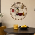 thumbnail image 3 of DecMode Traditional Metal Round Wall Décor, 24"W x 22"H Features Amphora Vase, Bowl and Drinking Bottle Figures, 3 of 11