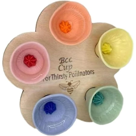 

SLGHLSAHG Drinking Cup for Bees bee cups for garden Bee Insect Drinking Cup garden bee cups thirsty pollinators need a drink mini drinking cups for garden balcony（Multi） A12588