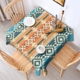 thumbnail image 2 of Brown Ethnic Geometric Pattern Square Tablecloth,Waterproof Square Table Cover,Wipeable Spillproof Washable Table Cover for Home Kitchen Party Decor 42"X42"(107x107cm), 2 of 6