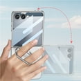 thumbnail image 6 of Allytechgroup Case for Samsung Galaxy Z Flip 7 with Ring Kickstand, Fashion Slim Anti-Scratch Lightweight Hard Cover, Tempered Glass Back, Non-Slip Grip for Samsung Galaxy Z Flip 7, Black, 6 of 9