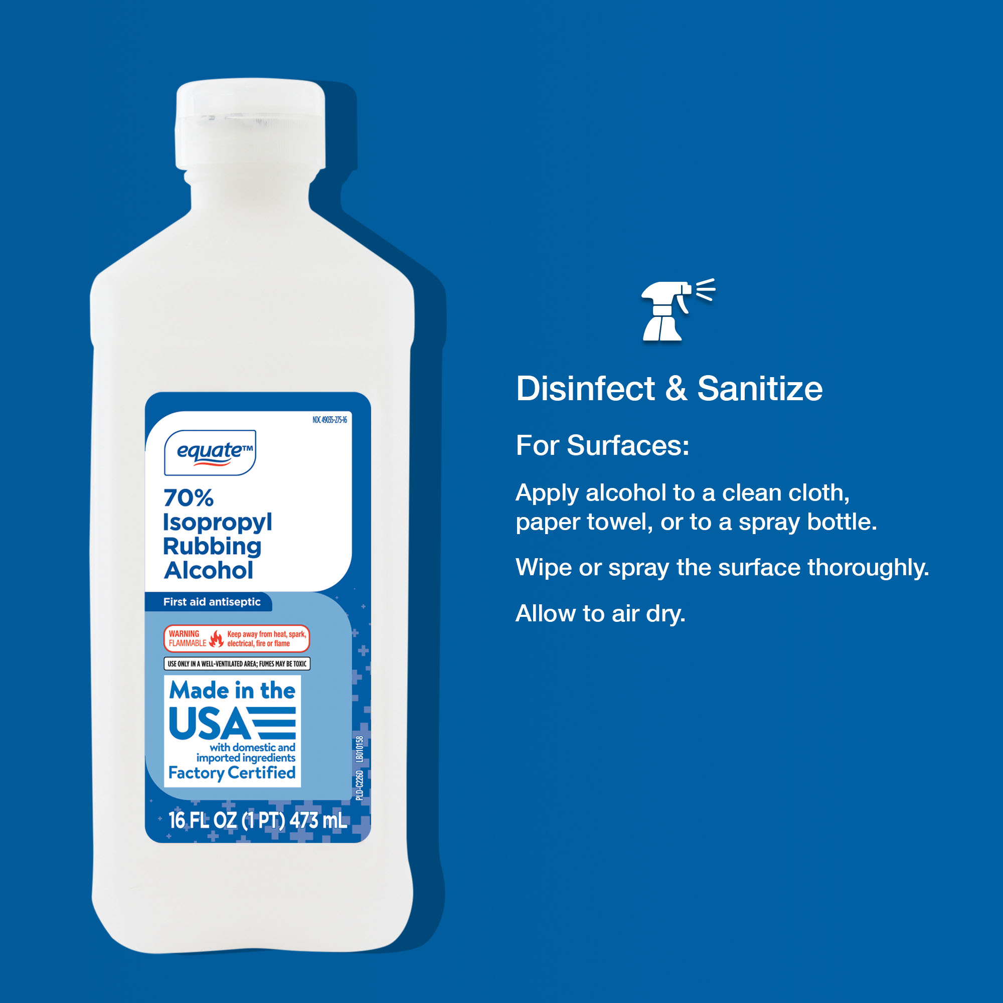 Alcohol Isopropílico al 70% Equate, 16 fl oz 4