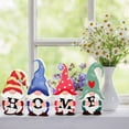 thumbnail image 2 of 4 Pieces Wood Home Gnome Blocks Sign Rustic Lucky Scandinavian Freestanding Table Desk Decor Swedish Tomte Gnome Tabletop Home Letter Decor Centerpieces for Home Party Farmhouse Table Decor, 2 of 7
