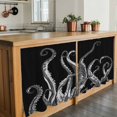 thumbnail image 6 of Black Octopus Coastal Tier Curtains 36 Inch Length, Nautical Ocean Modern Abstract Cafe Short Curtains for Bathroom Over Sink, Small Kitchen Curtain Light Filtering Tiered Drapes 2 Panels 27.5"Wx36"L, 6 of 8