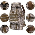 thumbnail image 3 of 80L Hiking Backpack for Men, Military Tactical Backpack, Waterproof Survival Bag for Travel, Camping, Hunting, 3 of 5