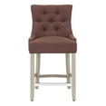 thumbnail image 3 of WestinTrends Hayes 24" Upholstered Wood Bar Stool with Tufted Back, Antique Gray/Brown, 3 of 10