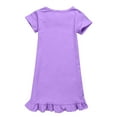 thumbnail image 3 of Inglocry Girls Summer Short Sleeve Dress A Line Swing Basic Skater Twirl Party Dresses 5-14 Years Purple 5-6Y, 3 of 3